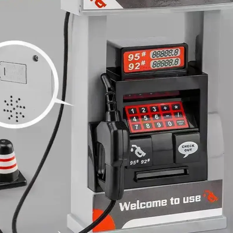 

1 Set Realistic Miniature Model Playset With Roadblocks Interactive Educational Toy DIY Simulation Gas Station Toys