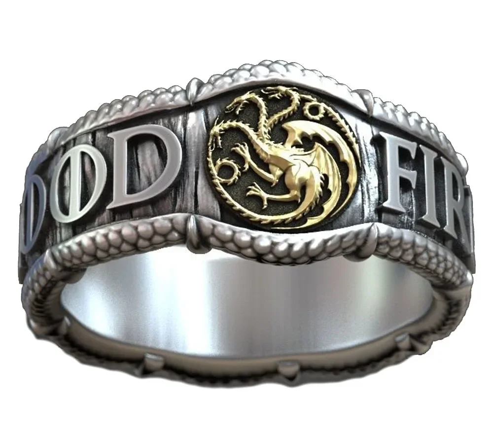 

12g Fire And Blood Dragons Bikers Mens Rings Customized 925 Solid Sterling Silver Rings Many Sizes Sz 7-12