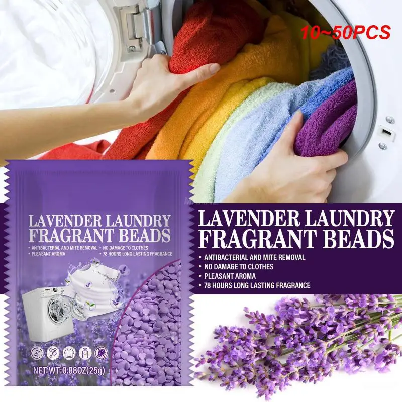 10~50PCS Gel Beads Penetrate Cloth Fibers Lasting Fragrance 25g Small Cleaning Laundry Products Lavender Laundry Beads Non-toxic