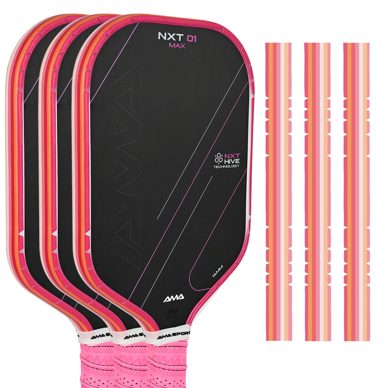 

AMA SPORT Pickleball Paddle Edge Guard Tape - Perfectly Curved Fit Protective Accessory for All Thickness Padel Edges