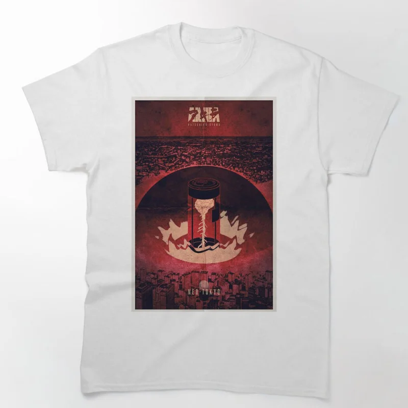 

Vintage AKIRA always Anime T Shirt Cyberpunk Manga City explosion Graphic clothes cyber mecha Neo-Tokyo Streetwear All size tops