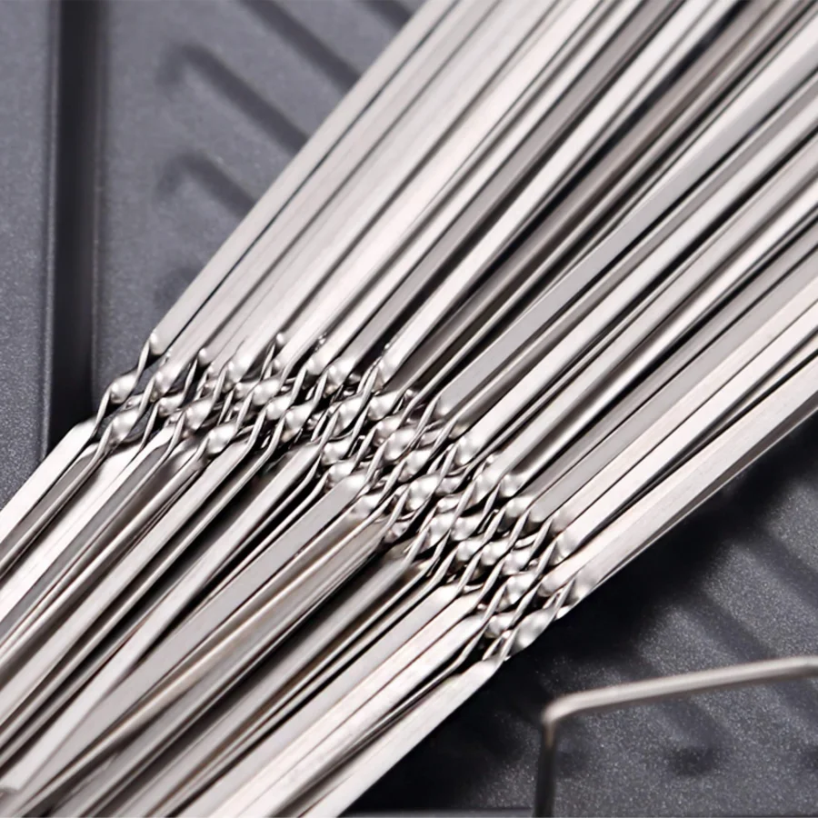 45pcs Stainless steel barbecue skewers food grade stainless steel skewers recyclable flat barbecue needles Kitchen Tools view 5