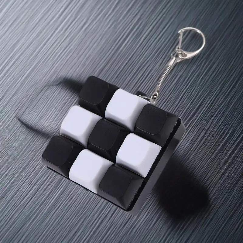 Button Keycap  Keychain 9 Keys Keyboard Decompression Toys DIY Keyboard Keychain Toys For Adult Gifts To Relief Pass Time