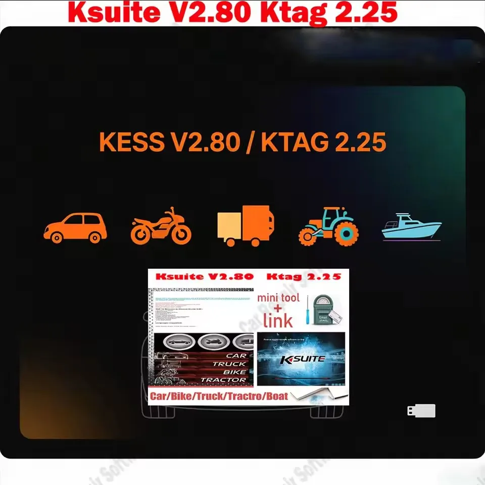 2024 Nuovo Checksum KTAG CLONE con & KESS Software Ksuite 2.80 per Kess V5.017 ECU Programmer ECU Chip Tuning Tool Ktag 2.25