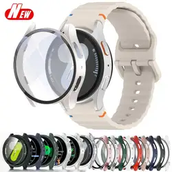 Tempered Glass+Case for Samsung Galaxy Watch 7/6/5/4/FE cover PC bumper screen protector Galaxy watch 7 6 44mm 40mm Accessories