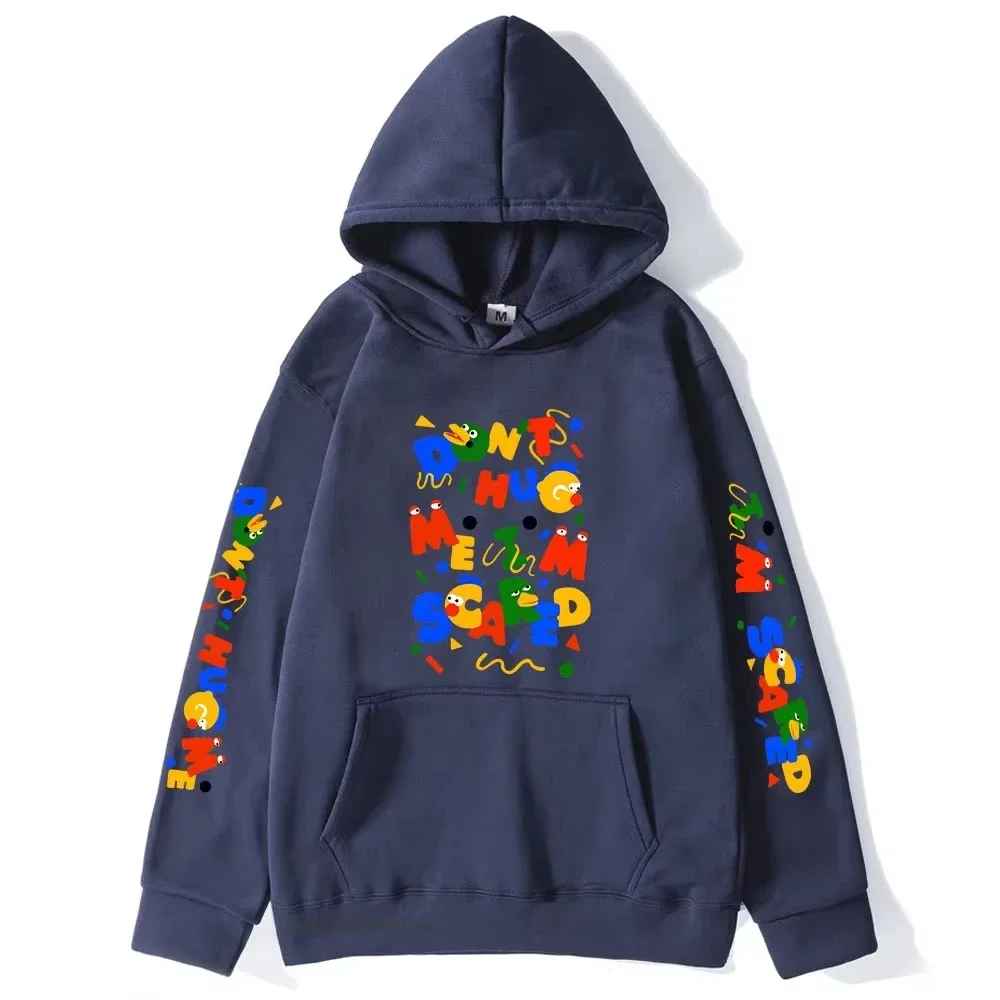 2025 الكرتون الجرافيك لا تعانقني ايم خائفة هوديس الرجال بلوزات للجنسين سوداديراس للنساء الملابس Harajuku أعلى Y2k