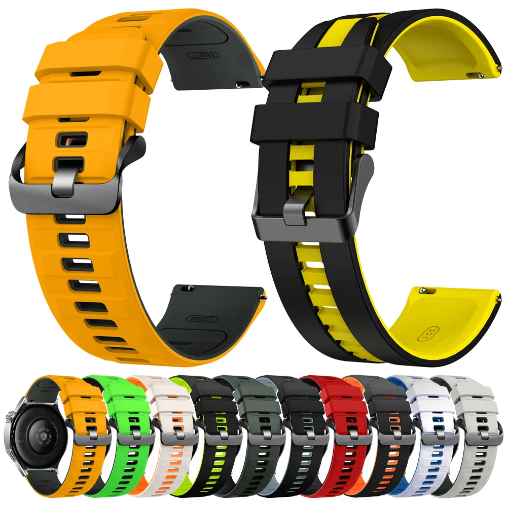 22 مللي متر الرياضة سيليكون حزام لساعة هواوي GT6 برو GT5 GT4 ساعة 5/4/3 برو GT 3 SE 2 برو 46 مللي متر غالاكسي ساعة جير S3 الفرقة سوار