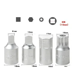 Oil Sump Drain Plug Socket Wrench 3/8 Drive Auto Repairing Gearbox Screw Wrench Household Hand Drill Power Tools Accessories