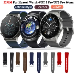 Original 22mm Leather Watchband For Huawei Watch 4/GT3 GT 3 Pro /GT 3 SE Runner Bracelet Strap GT 2 GT2 Pro 46mm Smartwatch Band