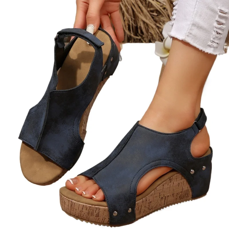 

Женские сандалии на танкетке 2026: модные шлепанцы с открытым носком на платформе, на высоком каблуке, большие размеры, для улицы и повседневной носки