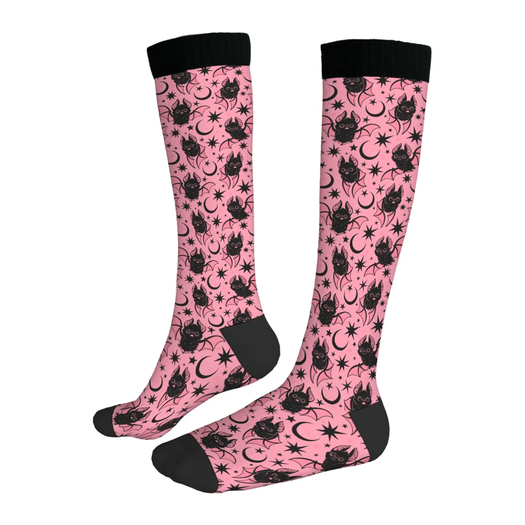 ถุงน่องลายการ์ตูนค้างคาวน่ารักสำหรับผู้หญิง ถุงเท้าระบายอากาศกันลื่น อุ่นสบาย เหมาะสำหรับปั่นจักรยาน วิ่ง ถุงเท้าลำลองแฟชั่น ถุงเท้ากีฬา ของขวัญสุดสนุก