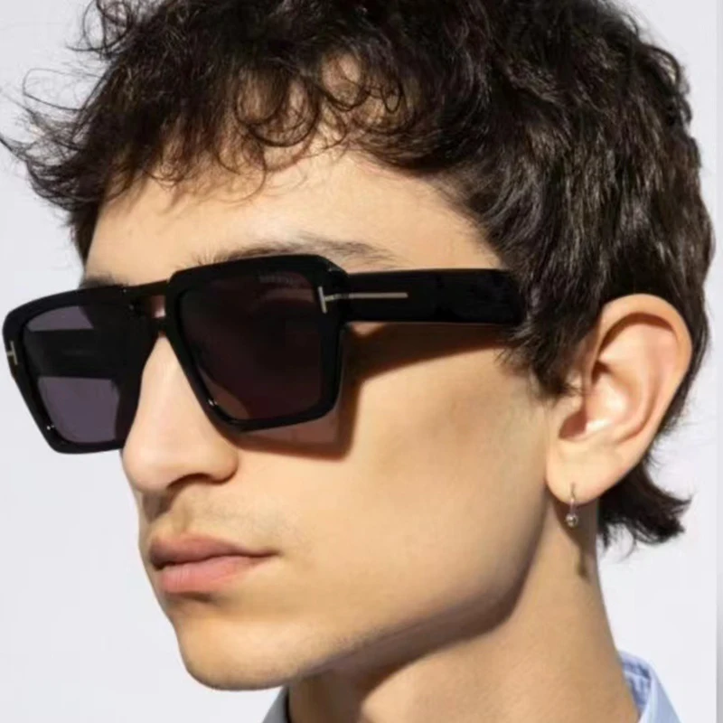 Popular Vintage Double Bridge Polygon Square Sunglasses Women For Men Sun Glasses Punk Luxury Brand Designer Hip Hop Rivet Shade