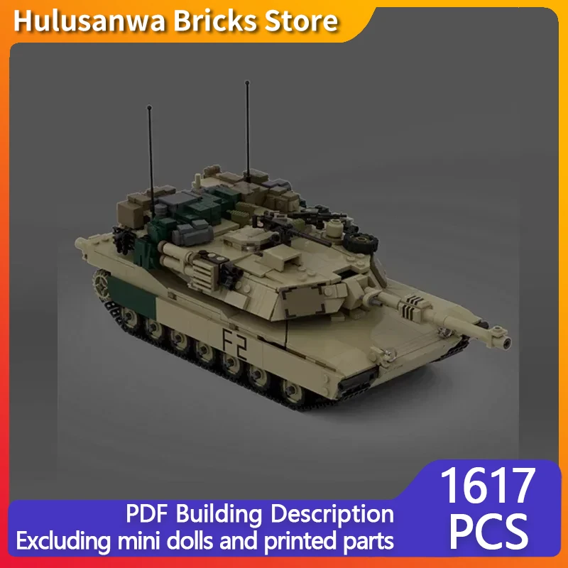 Military Tank Model MOC Building Bricks M1A2 Rotating Turret Tank Modular Technology Gifts Holiday Assemble Children Toys Suit