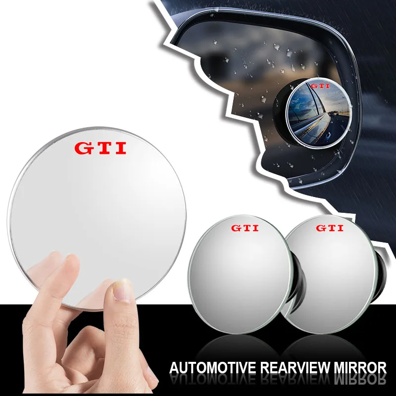 

360 Degree Car Blind Spot Rear View Mirror Wide Angle Adjustable Emblem For VW Golf Amarok T5 Phaeton ID3 Tiguan T-Cross GTI