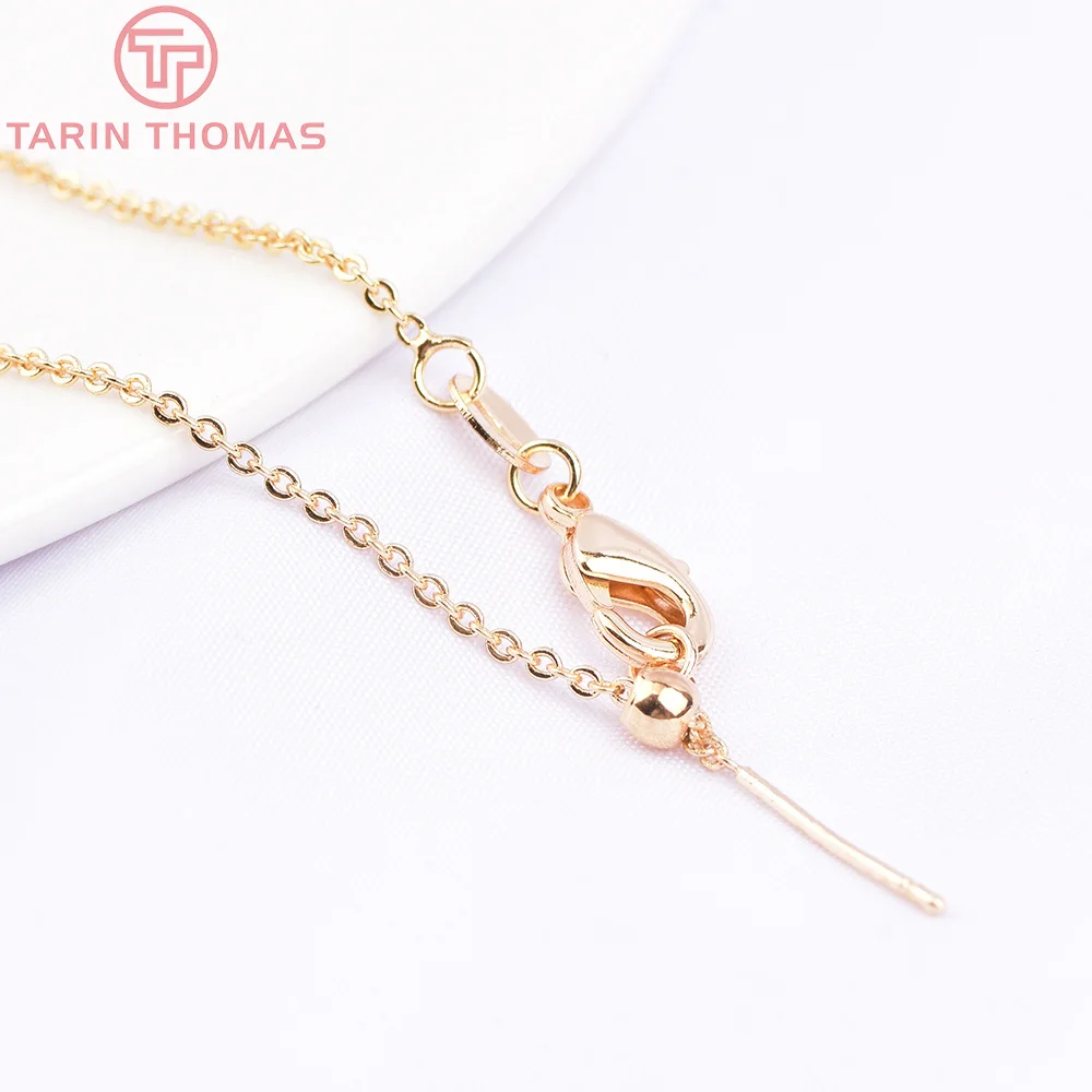 (3038)2PCS Length 80MM 24K Gold Color Brass Finished Bracelet Chain High Quality Jewelry Making Findings Accessories Wholesale
