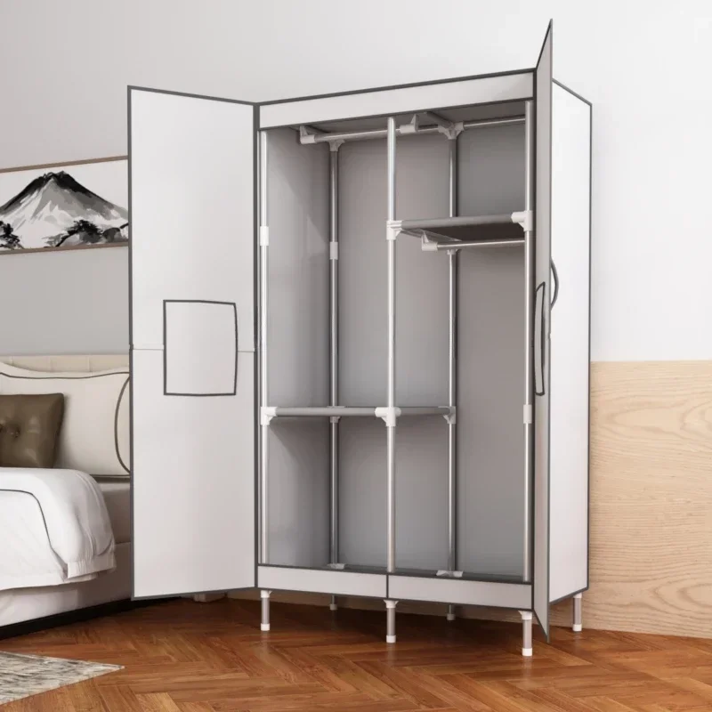 Cupboard Portable Wardrobe Partitions Storage Cabinet Cloth Closet Wardrobe Organizer Shelf  Bedroom Furniture