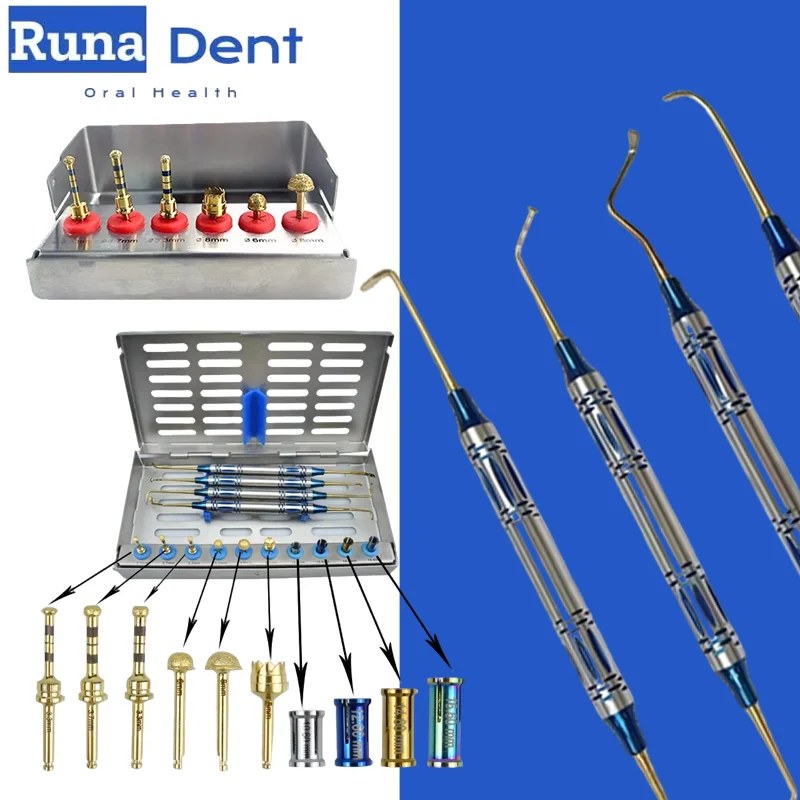 Kit de lifting de sinus dentaire, forets, stoppeurs d'élévation d'implant, séparateur périostal, instrument externe