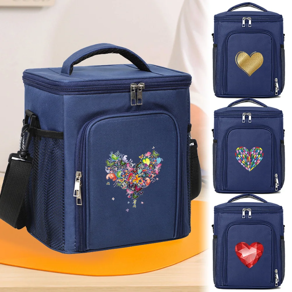 

Ice Pack Front Opening Double-layer Love Printing Series Portable Family Outdoor Activities Durable Simplicity Insulated Bags