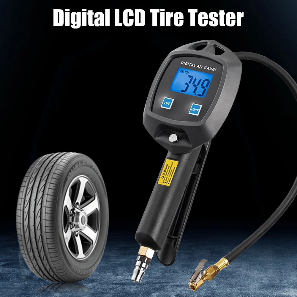 Car Tire Manometro Tire Pressure Gauge Digital Display 0-18Kg/cm2 0-1800KPA Universal High-precision Monitoring Inflation Gun