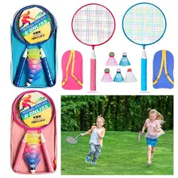 1 Set Durable Lightweight Parent Child Interaction Indoor Outdoor Sports Shuttlecocks Double Racquets Children Badminton Rackets