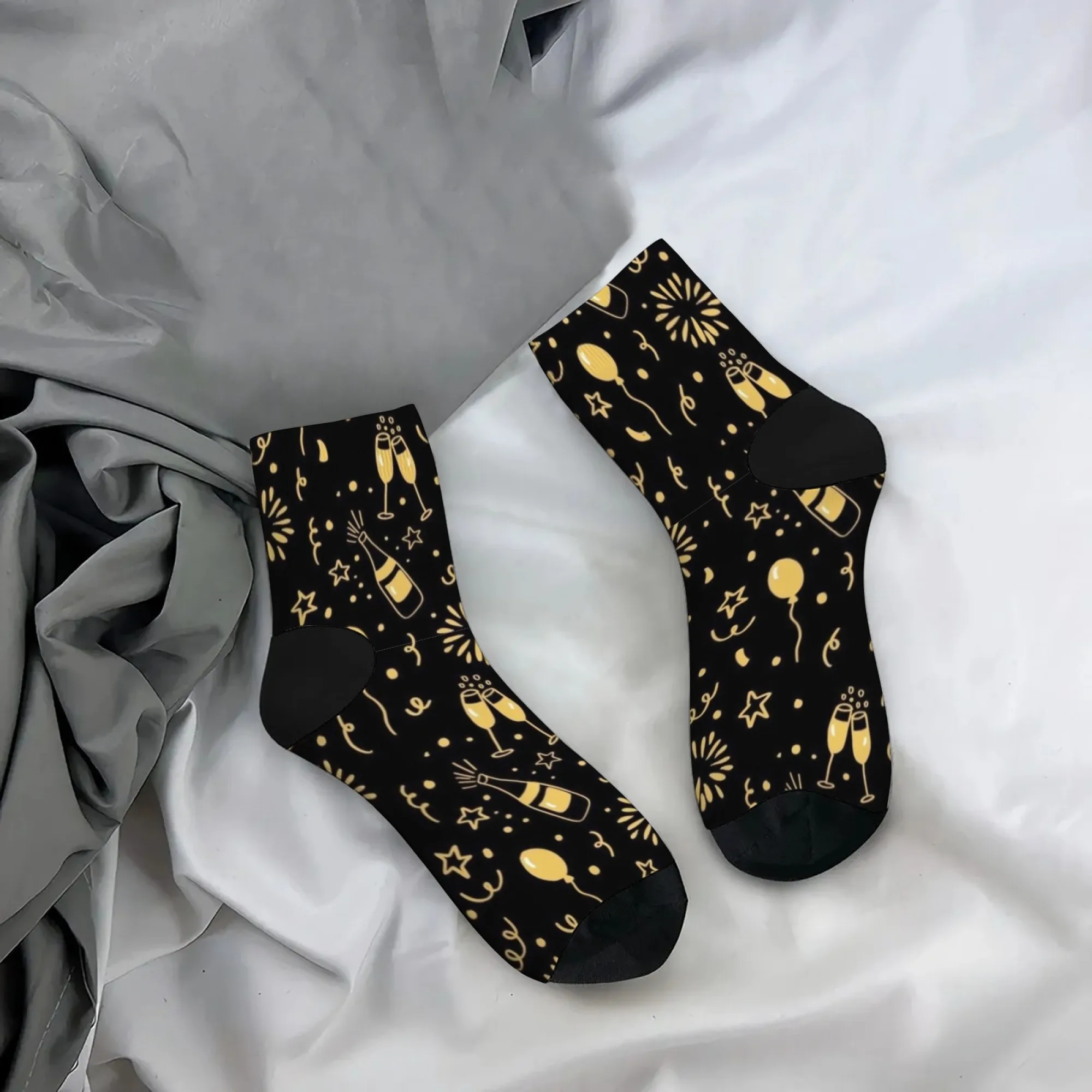 Firework balloon wine glass style men's short socks Novelty funny Crazy compression socks soft comfortable casual hip hop