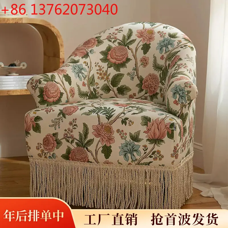 

Кресло-софа с пасторальным принтом и бахромой для сада, бунгало, гостиной, зоны отдыха