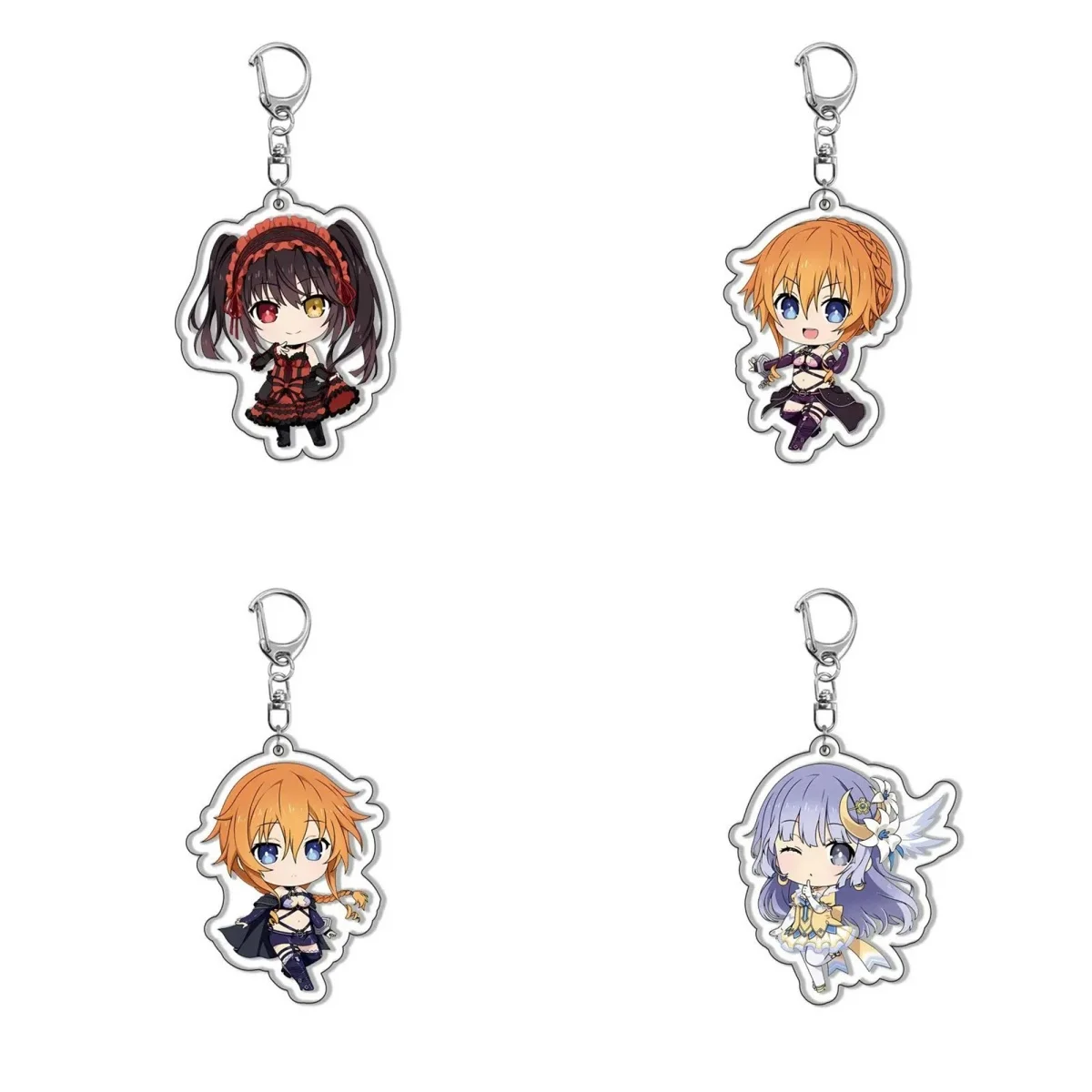 

Anime Date A Live Figure Acrylic cute Keychain Kurumi Statue Yatogami Characters Ornament Accessories Collection Christmas Gift