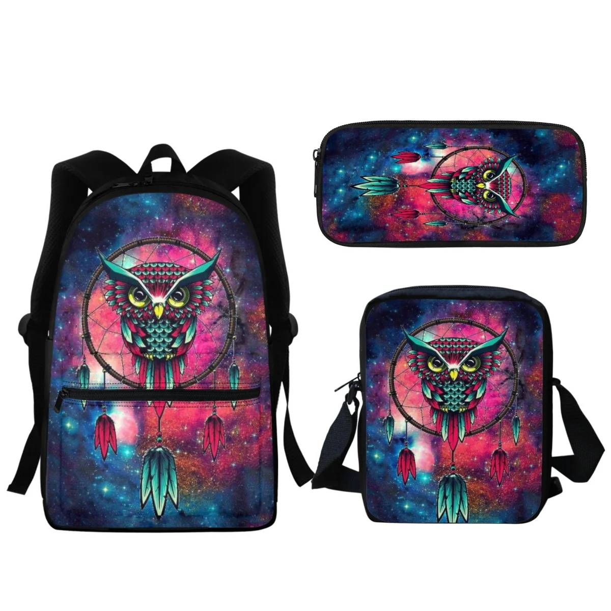 Mochila escolar con estampado 3D de búho de Anime para niños y niñas, Bolsa Escolar informal de gran capacidad, mochila de jardín de infantes,