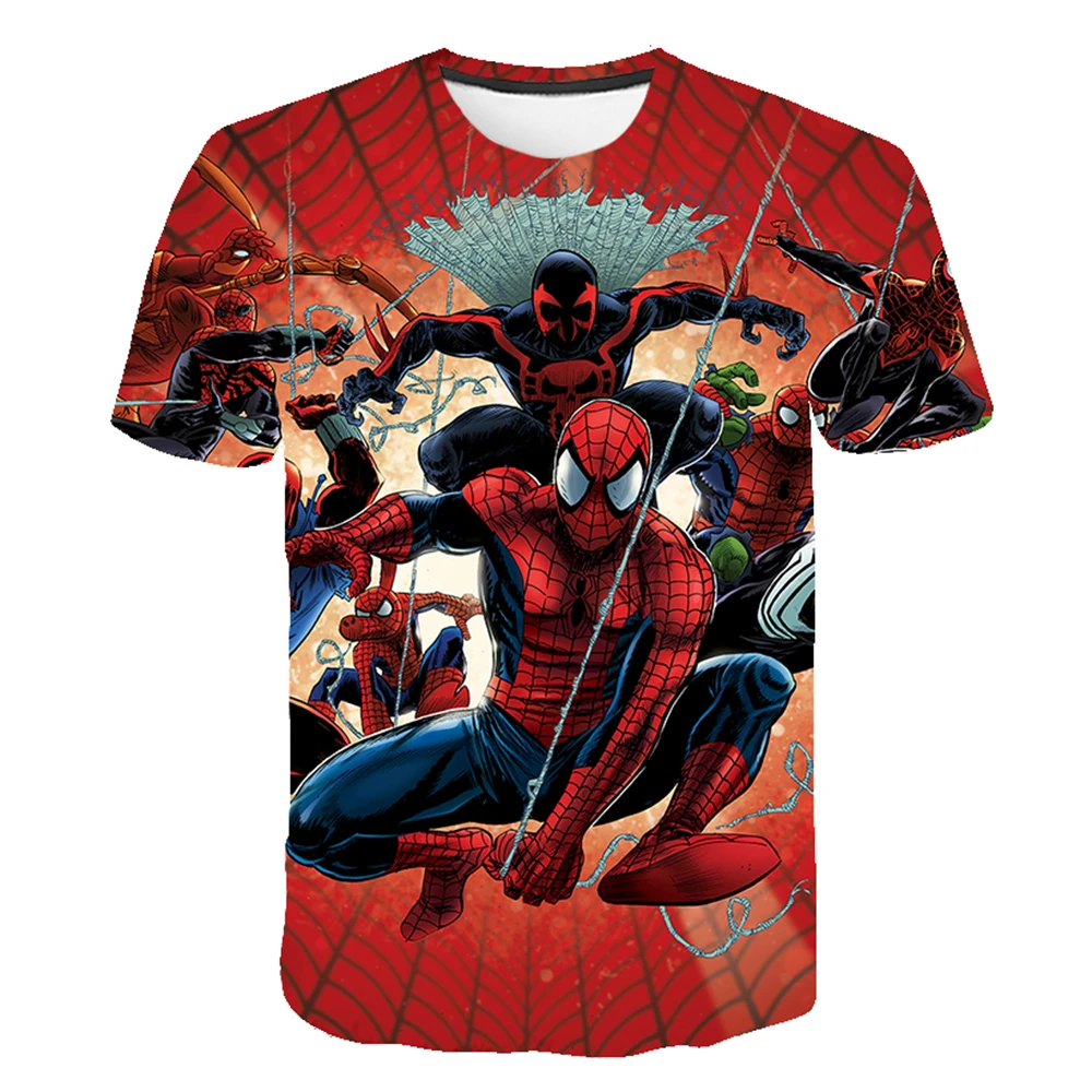 Miniso T-Shirts Cartoon Spider-Man 3d Geprint Streetwear Kids Volwassenen Mode Oversized T-Shirts Kids Jongens Meisjes Tops Kleding 24