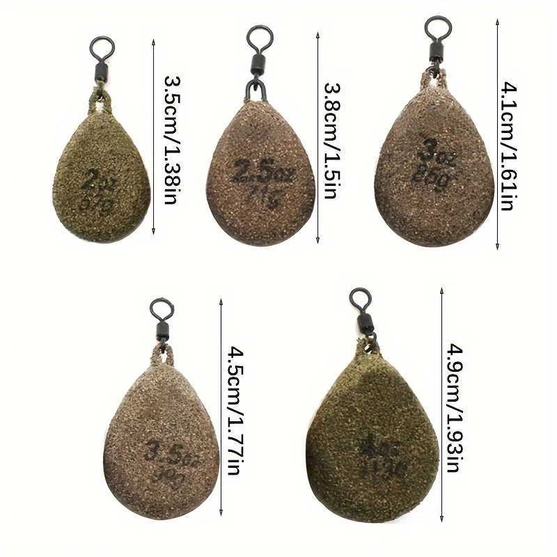 YOTO Carp Fishing Lead Sinkers - Inline Weight Set for Angling & Hunting