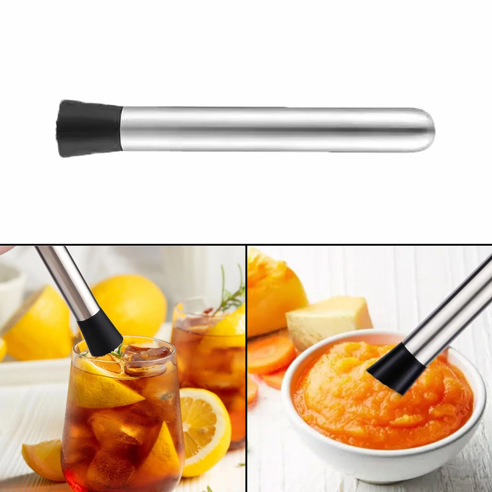 

Stainless Steel Crushed Ice Hammer Multifunctional Popsicle Cocktail Swizzle Stick Fruit Lemon Muddle Pestle Bar Tools
