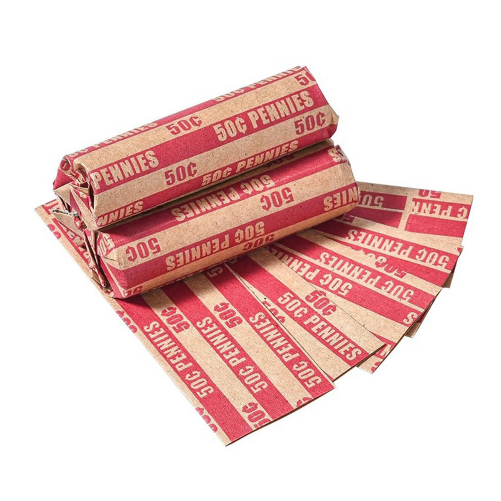 Penny Coin Wrappers Penny Sleeves Flat Penny Rolls Wrappers 300PCS view 2