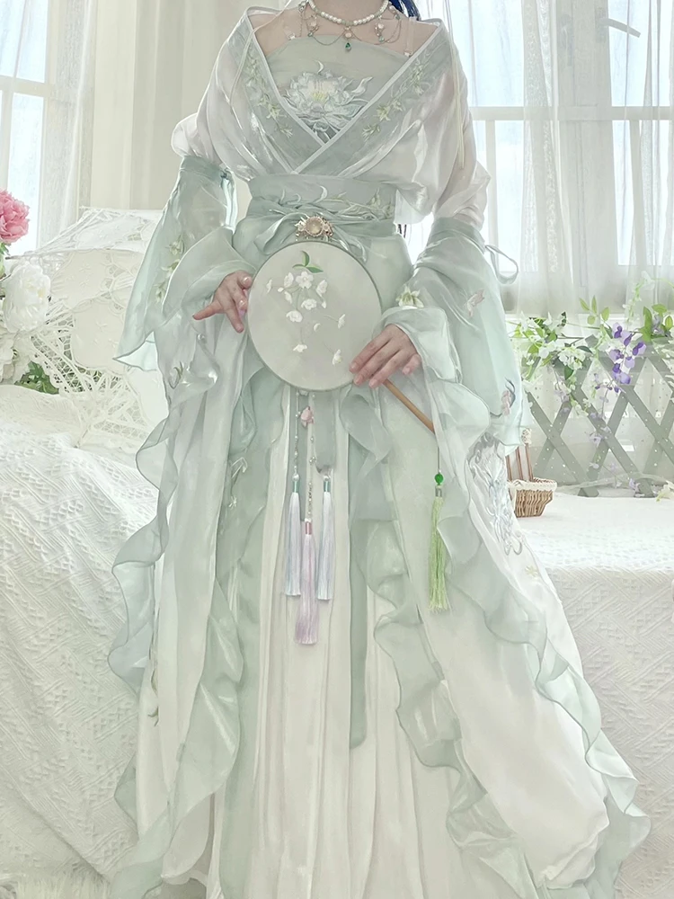

Chinese Hanfu Dress Women Ancient Traditional Embroidered Hanfu Sets Carnival Fairy Cosplay Costume Hanfu Dancewear