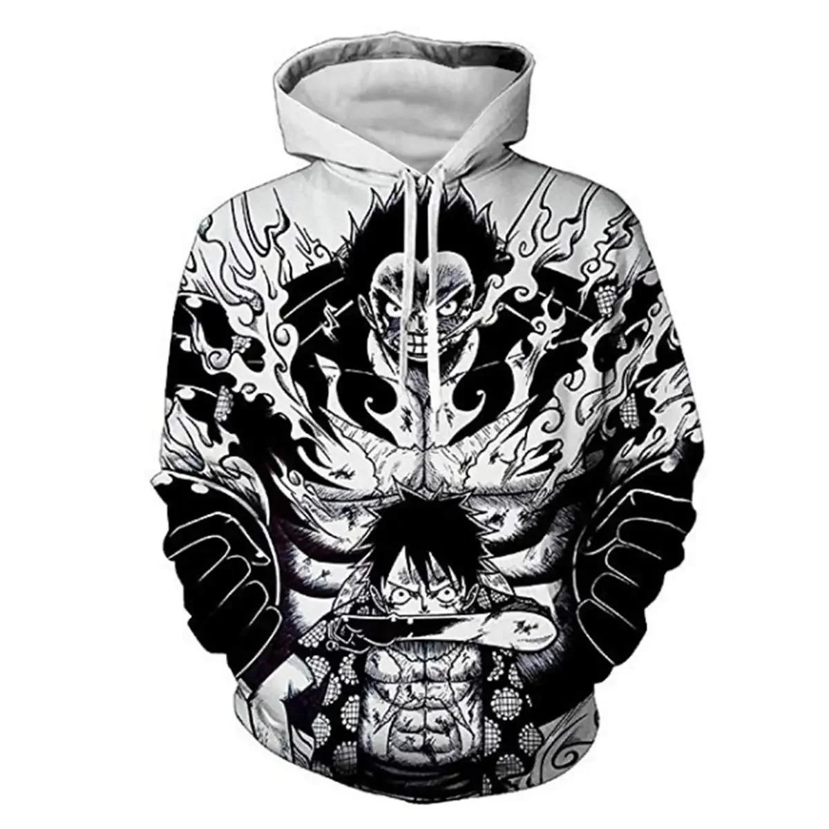 New Fashion One Piece Anime Men\'s Hoodie for Autumn and Winter 3D Printed Luffy Zoro Pattern Sweatshirt Casual Children\'s Hoodie