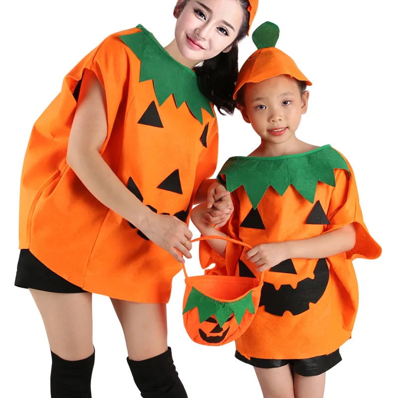 

Halloween Costumes Children's Day Makeup Show Costumes Adults And Children Pumpkin Suit Costumes Props Cloak