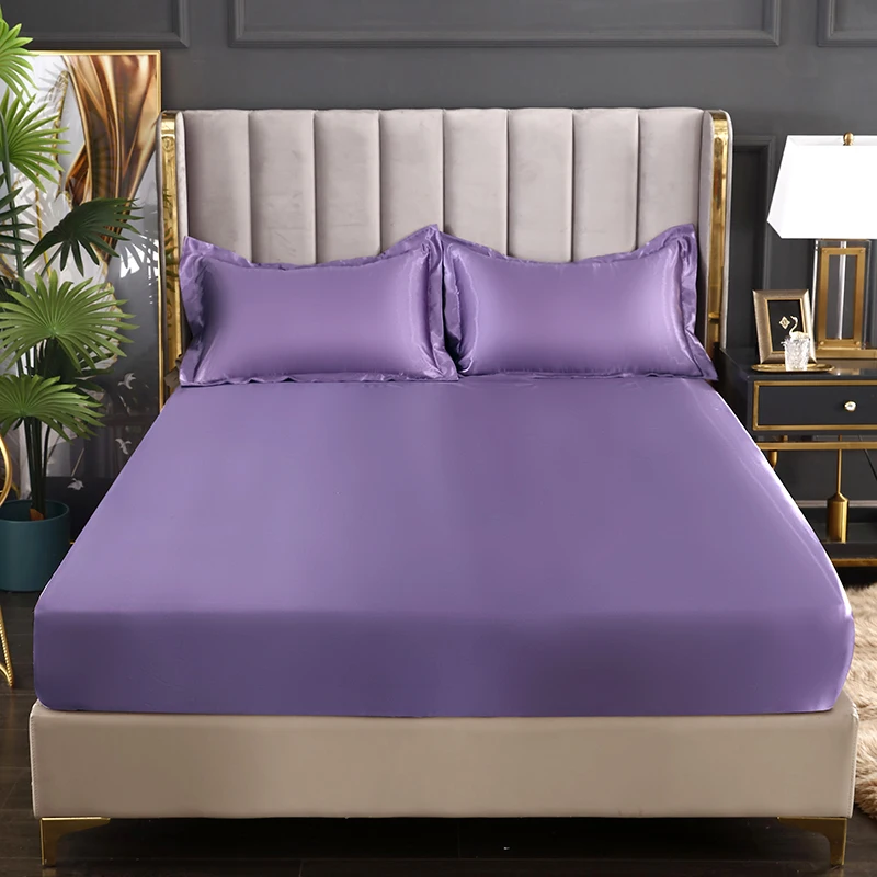 Nuovo lenzuolo con angoli in raso coprimaterasso in Rayon in stile europeo lenzuolo con fascia elastica King 140x200 160x200 biancheria da letto