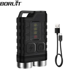 BORUiT V3 EDC Flashlight 900 Lumens Keychain Light Handheld Portable Torch Type-C Charging Port Emergency Work Camping Lantern