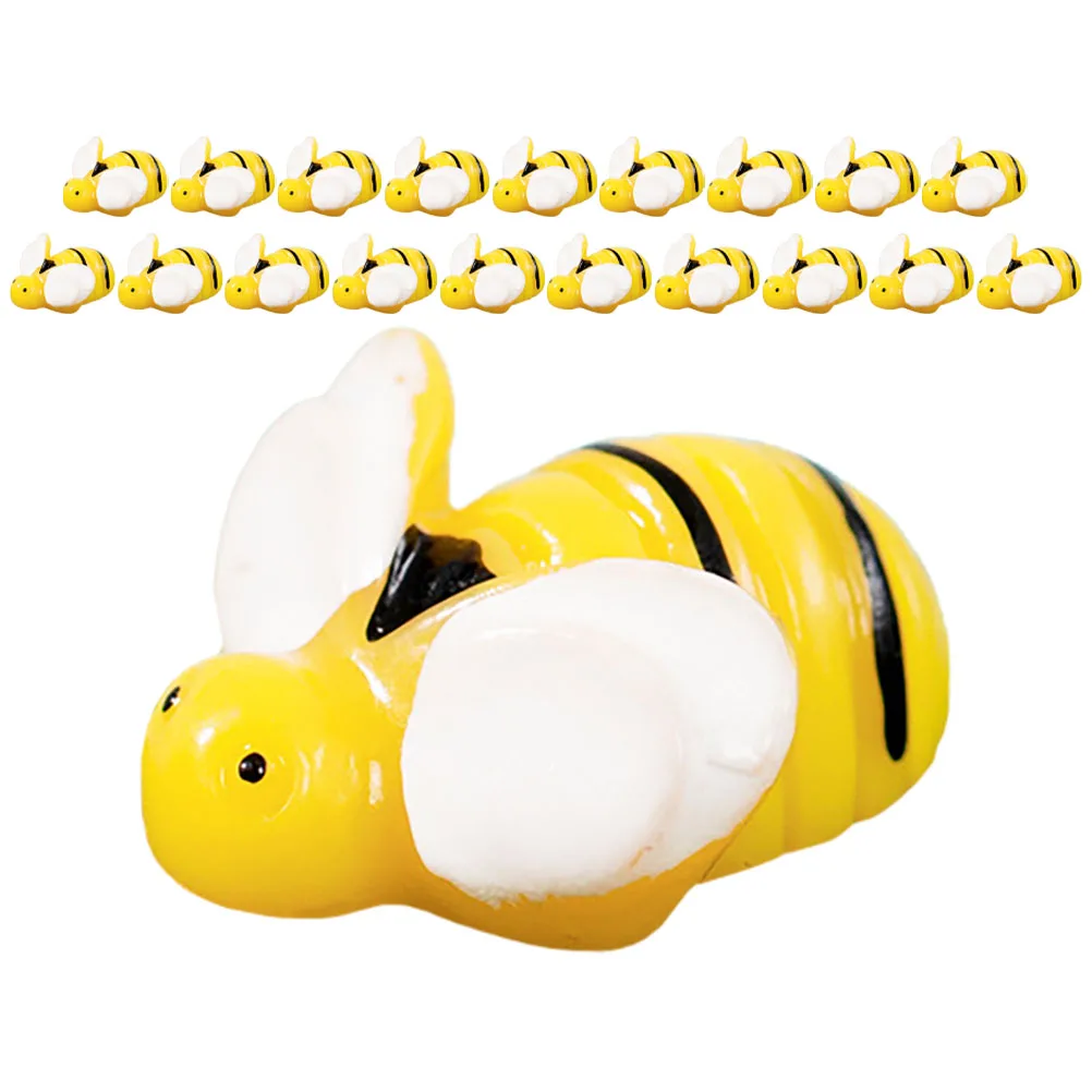 

20 Pcs Micro Landscape Bee Decor for Diy Garden Accessories Crafts Dollhouse Resin Bees Bee-shaped outside Decorations Child