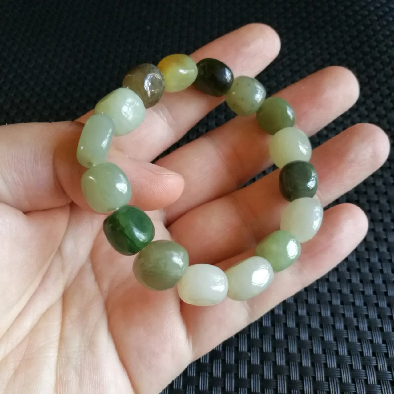 

Natural Nephrite Jade Beads Bracelet Men Women Healing Gemstone Fine Jewelry Genuine Hetian Jades Seed Stone Bracelets Bangles