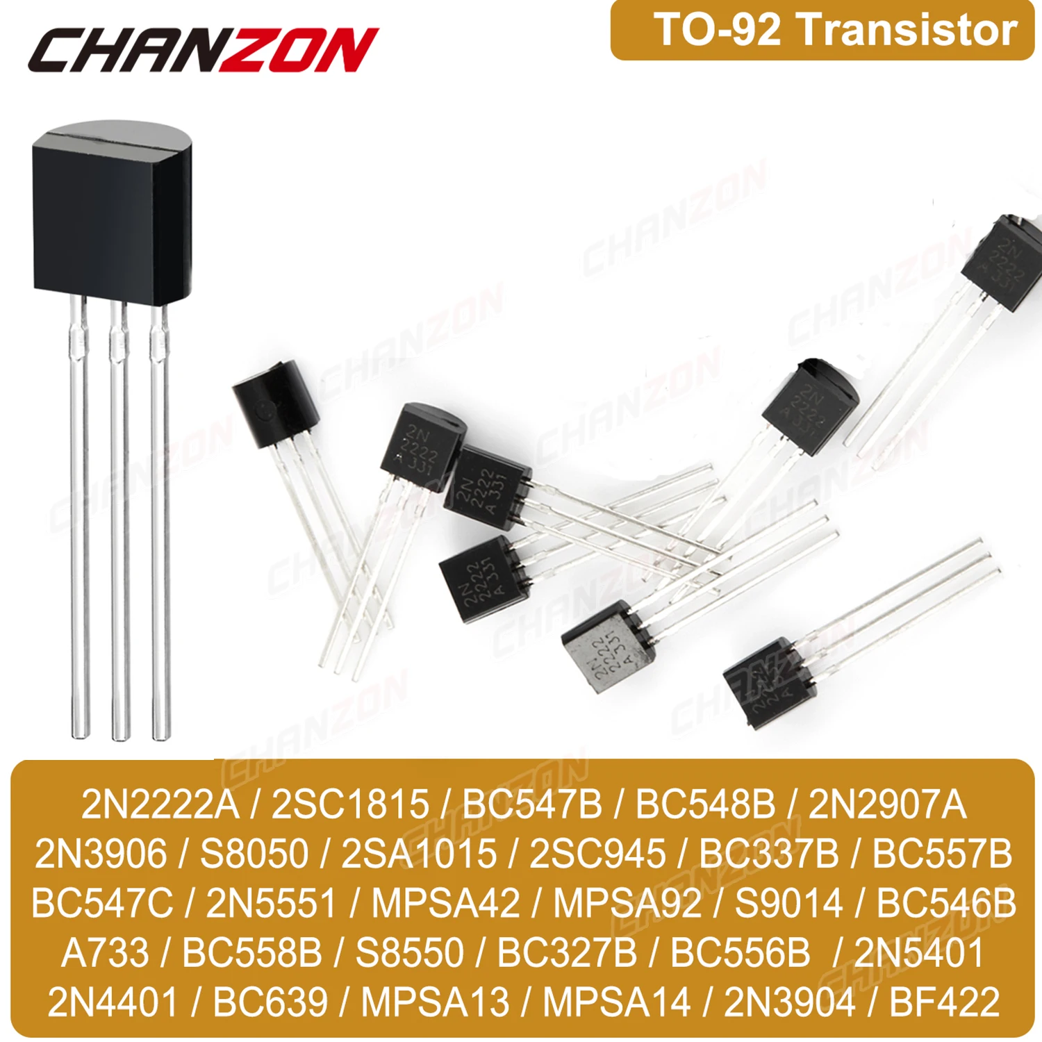 100PCS TO-92 Bc547 2N3904 2N7000 2N2222A 2N5551 2N3906 Bc337B Bc557B S8050 S8550 2N5401 Bc547B 2N4401 2Sa1015 NPN PNP Transistor