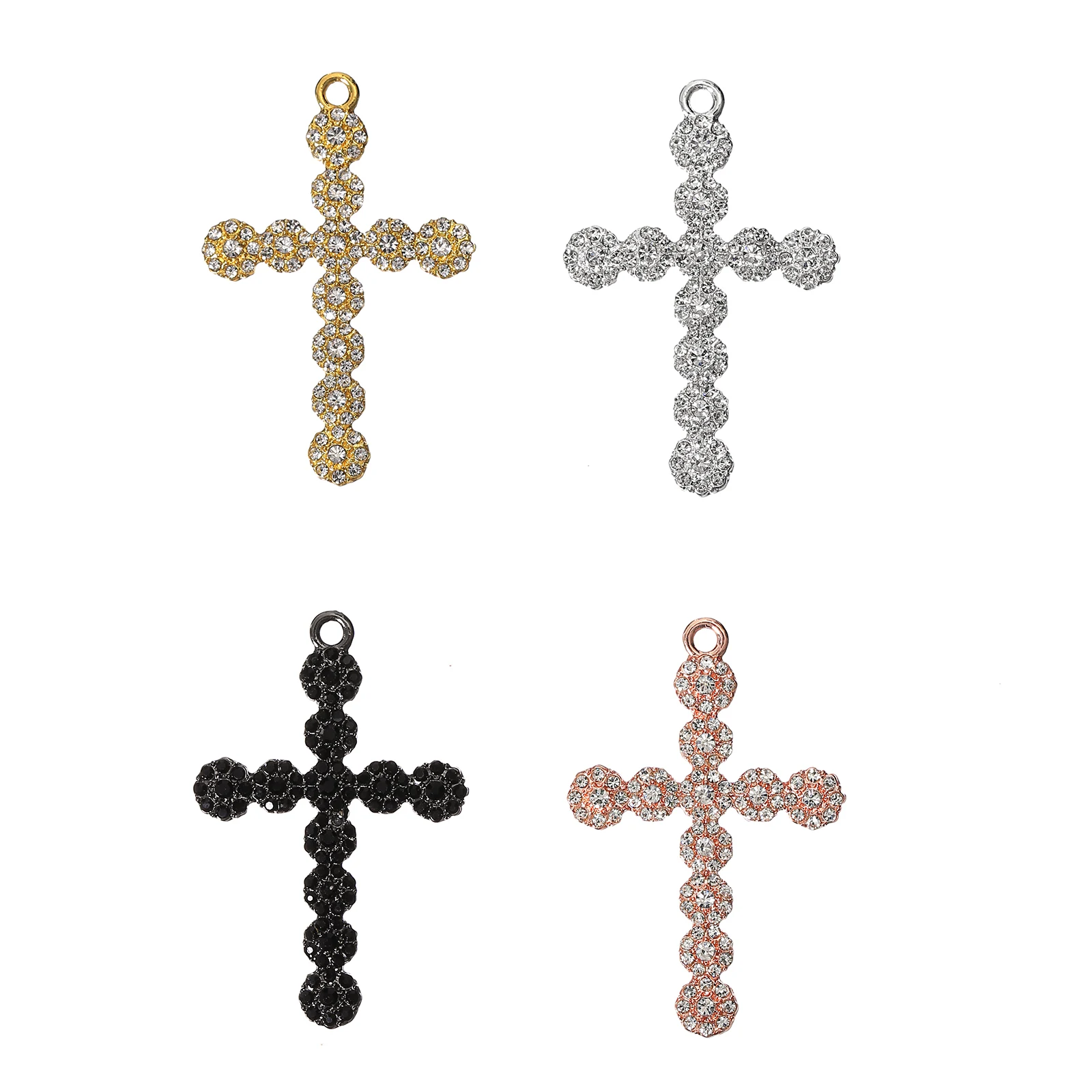 

10pcs Cross Charms with Rhinestone Fit For DIY Jewelry Making CC031-CC034