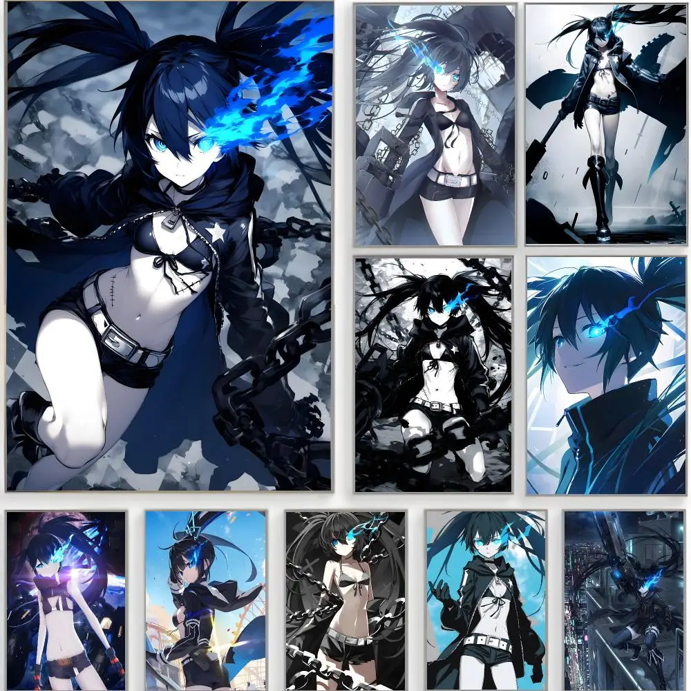 dark anime b-Black Rock Shooter Poster Classic Wall Art  Home Decor  Peel and Stick Unframed
