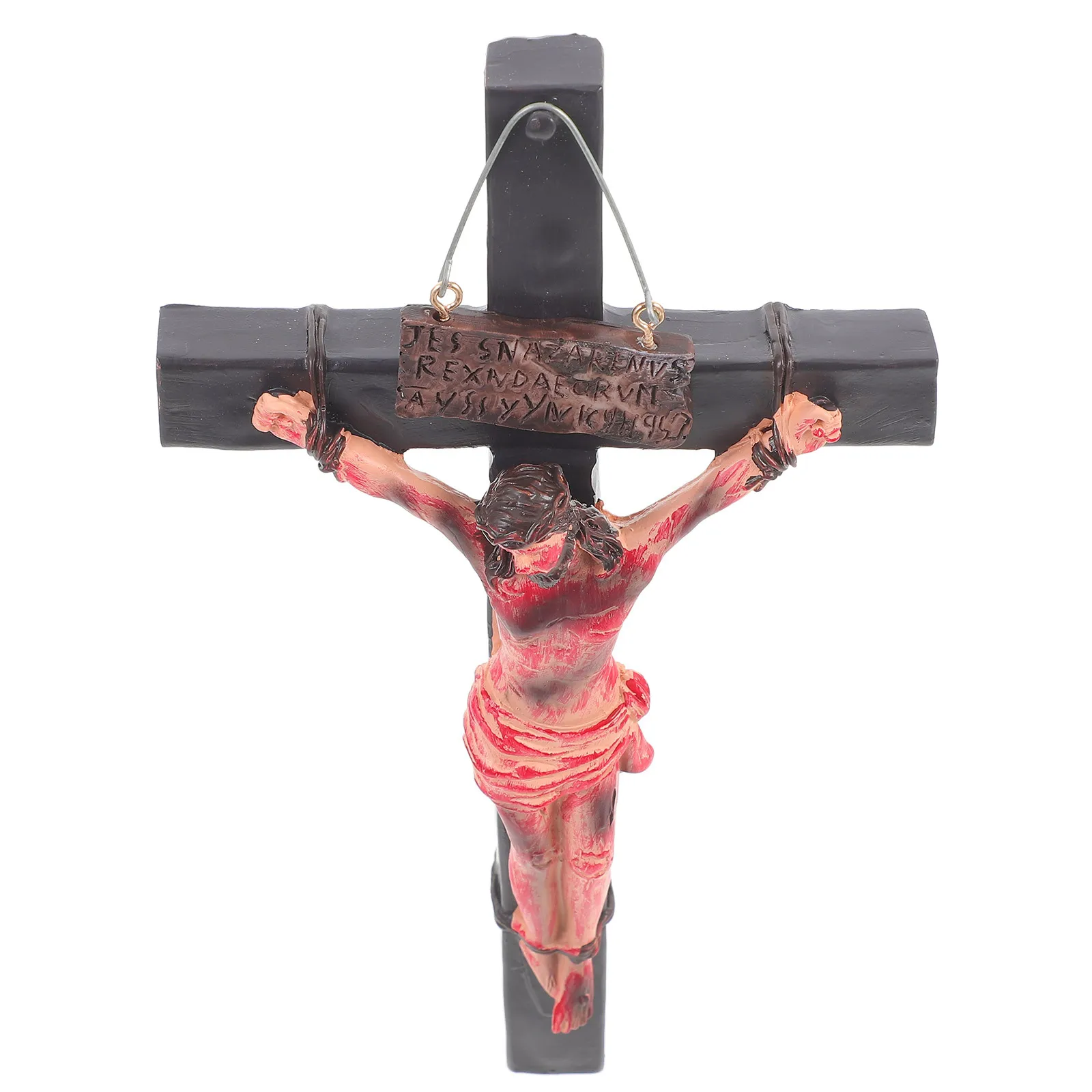 

Resin Cross Hanging Ornament Religious Jesus Cross Wall Decor Detailed Catholic Christian Decoration Crosses for Wall