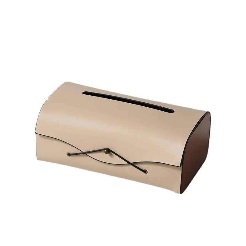 Retro Leather Tissue Box Modern Living Room Decoration Desktop Paper Towel  Boxes Dining Table Napkin Holder Ornament Home Decor