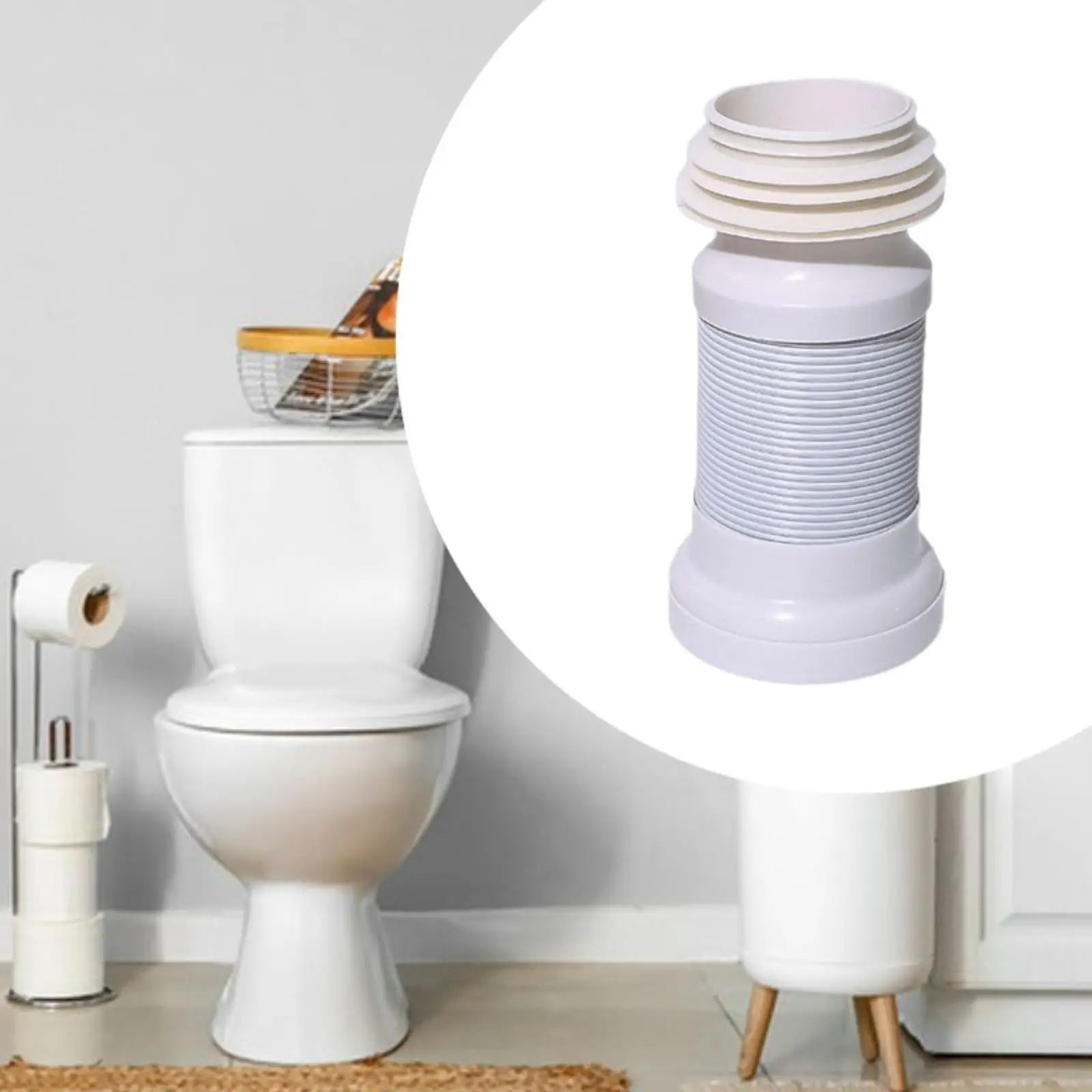 Retractable Toilet Drain Pipe Adapter Toilet Drainage Tubing Plumbing Drainage Systems Easy Installation Flexible Drain Hose