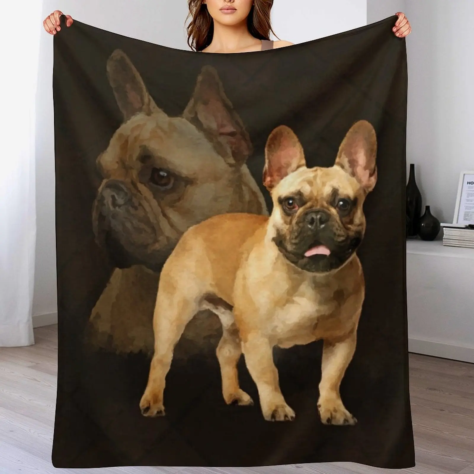 

French Bulldog -Frenchie Dog Throw Blanket Luxurious Soft Fuzzy Blanket for Sofa Bed