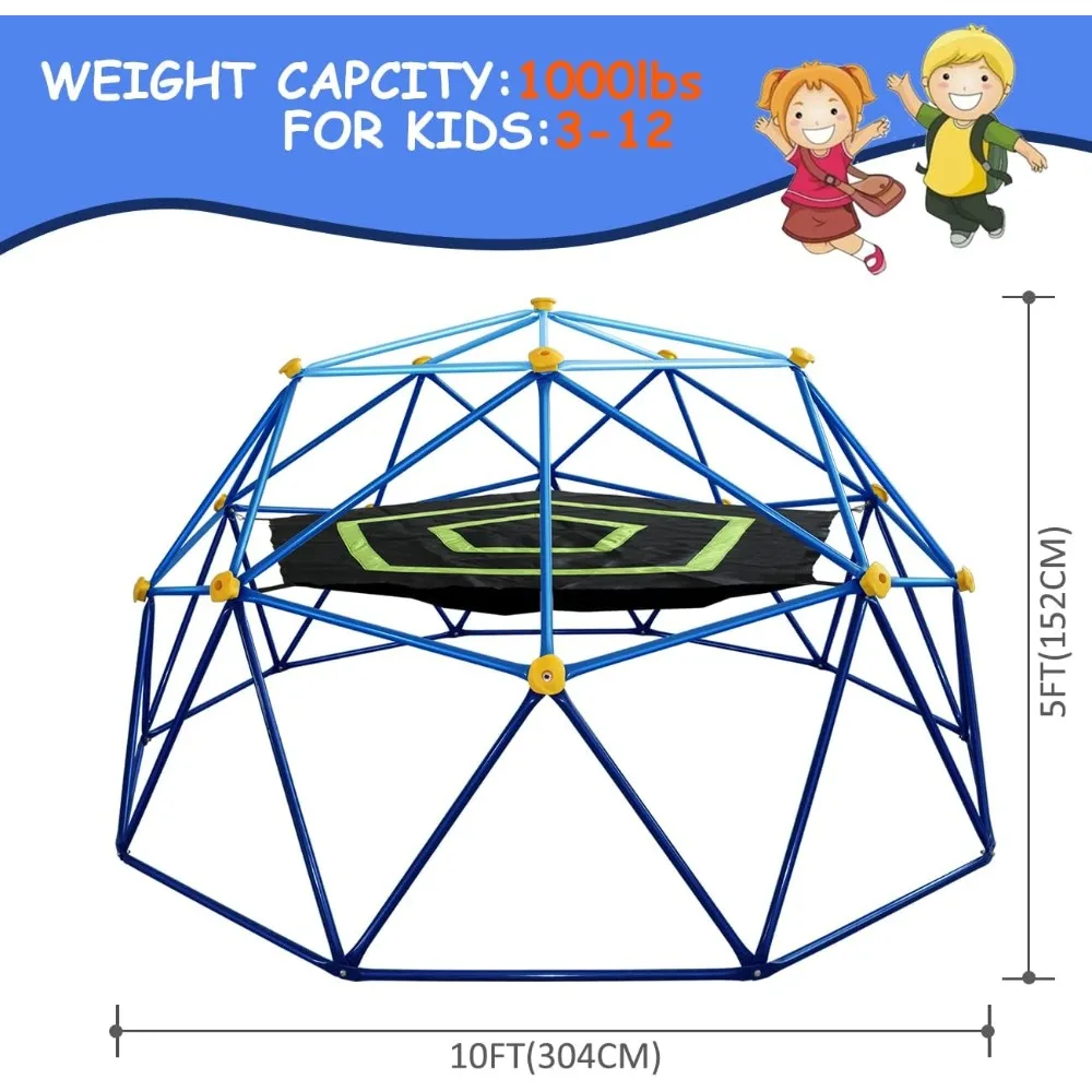 Hamaca, cúpula de escalada de 10 pies con hamacas, cúpula escaladora para niños de 3 a 8, capacidad de peso de 1000 libras, centro de juegos para niños, hamaca