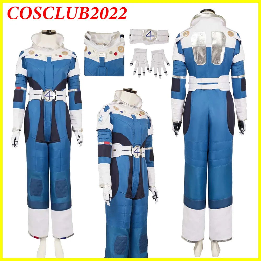 

Invisible Woman Cosplay Jumpsuit Gloves Costume Fantastic Movie Fourth Roleplay Space Bodysuit Susan Storm Halloween Belt Suit