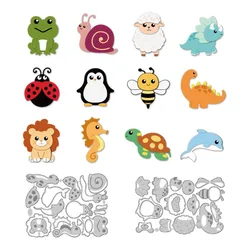 Cartoon Animals Cutting Dies Carbon Steel Die Cuts for Card Making Embossing Tool Scrapbooking Stencils Template for DIY Crafts