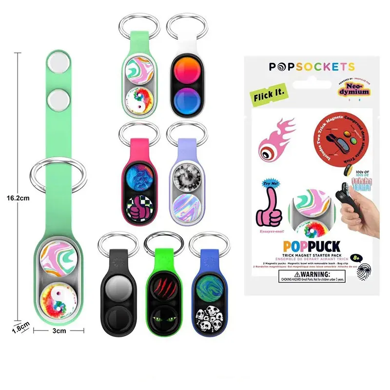 

2025 New Ice Hockey Magnet Fingertip Elastic Silicone Toy For Puck Colorful Adult Stress Relief Popular Fun Elastic Kids Gift